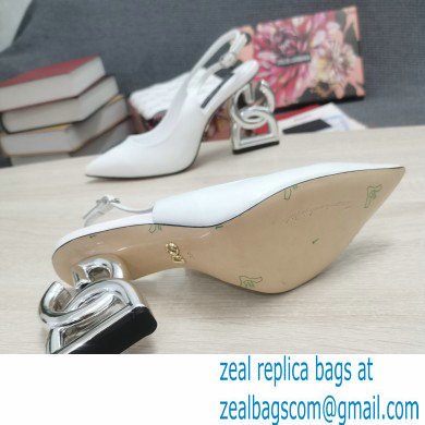 Dolce  &  Gabbana Heel 10.5cm Slingbacks White with DG Heel 2022